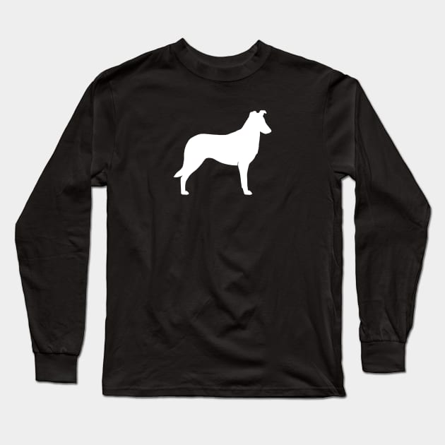 Smooth Collie Silhouette Long Sleeve T-Shirt by Coffee Squirrel